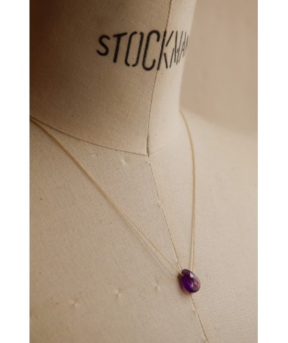 Collier "goutte" en améthyste