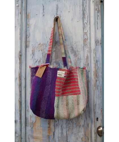 Sac tissu Kantha petit format