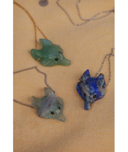 Collier renard en pierre
