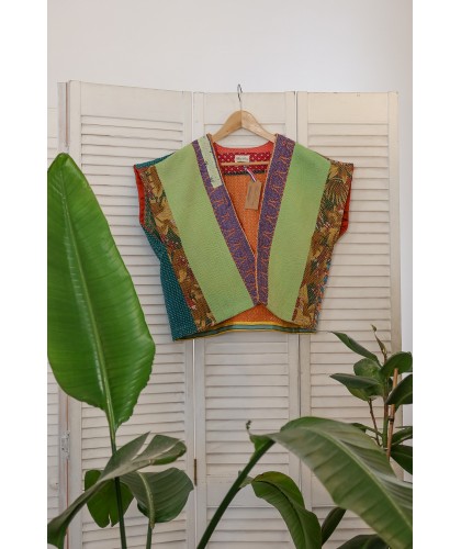 Gilet kimono Kantha