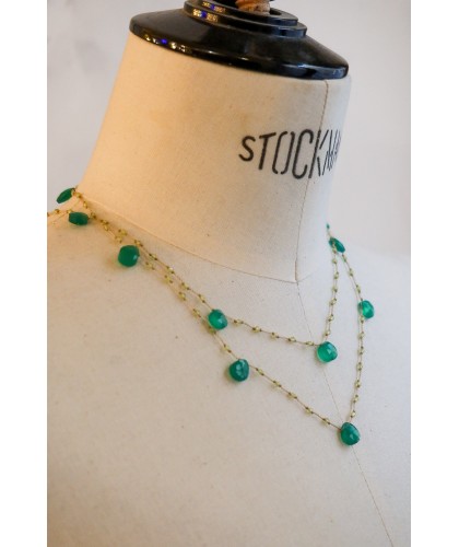 Sautoir "gouttes" en onyx...