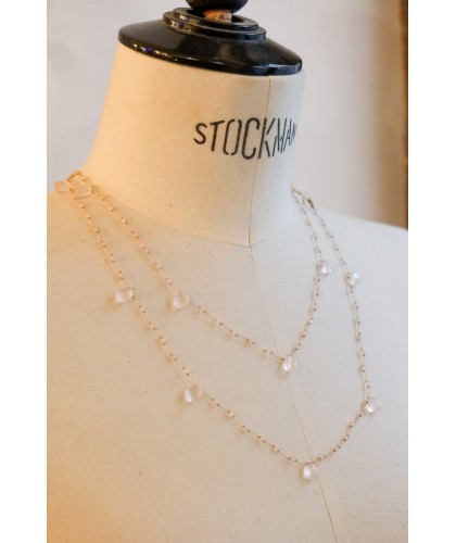 Sautoir "gouttes" en quartz...